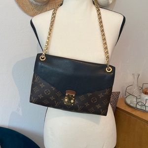 Louis Vuitton Black and Brown Crossbody Bag